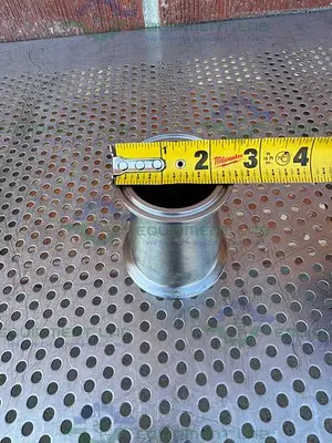 Unbranded Stainless Steel Reducer 2" Sanitary to 2 1/2" Sanitary Fittings