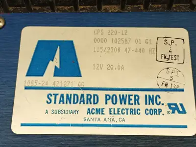 CPS 220-12 | Acme  Power Supply 115V/230V - 12V 20A - For parts or not working