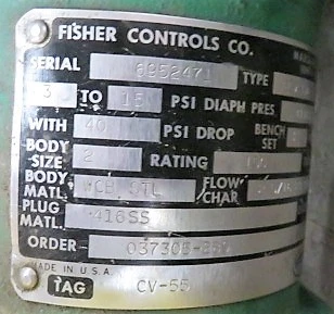 2" 150# Fisher type ED Control Valve , Unused Condition