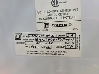 USED SQUARE D MODEL 6