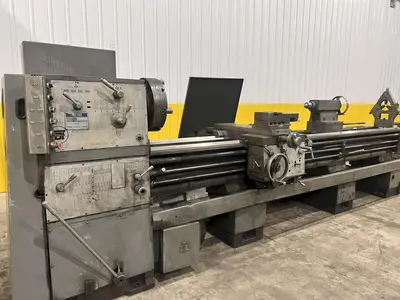 24" X 120" TOOLMEX PONAR MODEL #TUR-63 GAP BED ENGINE LATHE, 3.5" HOLE: STOCK #22195