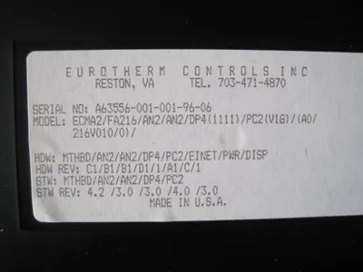 NEW EUROTHERM CONTROLS ECMA2/FA216/AN2/AN2/DP4 CONTROLLER