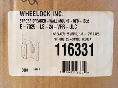 NEW WHEELOCK INC. E-7025-LS-24-VFR-ULC