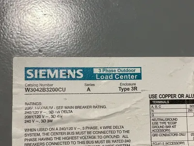 Used SIEMENS W3042B3200CU Electrical Boxes Ohio US | HGR 24 #1280710
