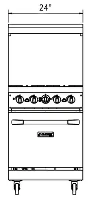 New | in-Stock Dukers New Dukers DCR24-4B 24" Gas Cooktop Range with Four (4) Open Burners Commercial Ranges Illinois US | Falcon Restaurant Supply #1376291