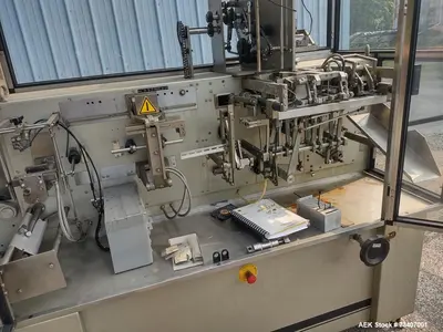 Used Enflex Model F14 Small Footprint Horizontal Form Fill Seal (HFFS) Pouch Machine with Towelette Feeder