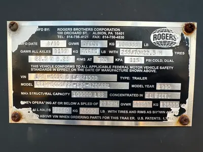 Used 1990 ROGERS 50X102 55 TON Lowboy Trailers New Jersey US | Proxy Equipment #1388619