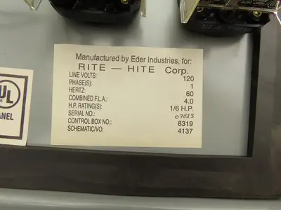 RITE-HITE DOK-LOK Vehicle Restraint Control Box 120V 1Ph 60Hz 1/6Hp w/Key