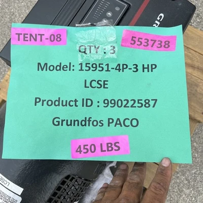 New | in-Stock Grundfos 15951-4P-3HP LCSE Centrifugal Pumps California US | Davliegogo LLC #1705496