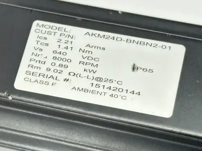 Used Kollmorgen AKM24D-BNBN2-01, NTR23-006-0-RM060-11 Servo Motors Michigan US | Maverick Industrial Sales #1469025