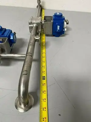 USED LOT OF 2 - SVF F.C.I STAINLESS STEEL HS15-2 VALVE ACTUATORS W/ 1" SANITARY FIT
