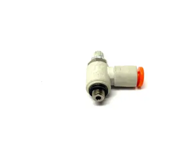 USED SMC ONE-TOUCH FLOW CONTROL FITTING 1/8" OD TUBE M3 X 0.5 THREAD