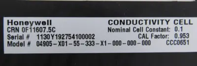 NEW HONEYWELL 04905-X01-55-333-X1-000-000-000 CONDUCTIVITY CELL