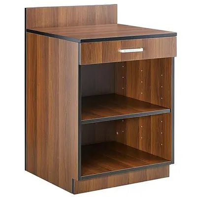24 service walnut shelf - with drawer and adjustable shelf
