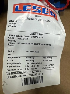 LESER 526 Relief Valves | Fram Fram LLC (13)