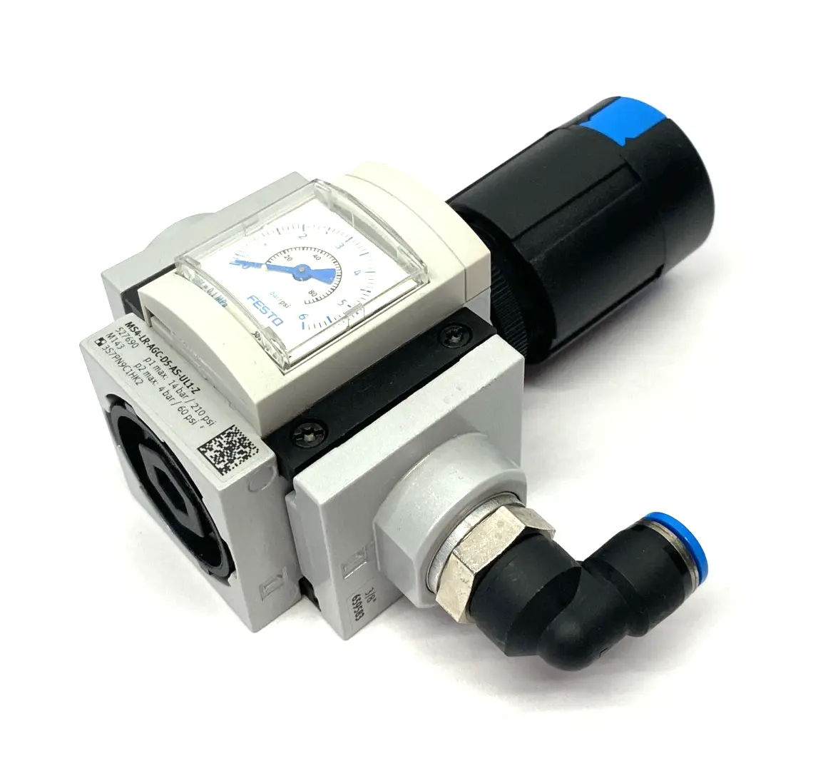 Used Festo Modular Pressure Regulator 527690 w/ 3/8" Adapters Air Pressure Regulators Michigan US | Maverick Industrial Sales #1395024