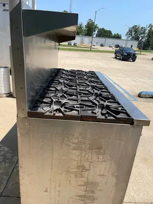 Used Comstock Castle Used Comstock-Castle 2F330 72" NG Range Cooktop w/ 12 Burners and 2 Ovens Commercial Ranges Illinois US | Falcon Restaurant Supply #1376040