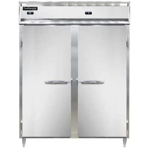 Continental D2RFEN 57" Designer Line Two Section Commercial Combo Refrigerator Freezer - Solid Doors, Dual Temp, 115v