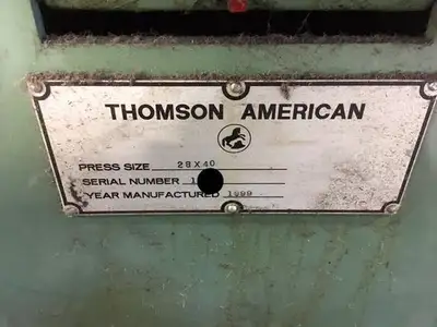Thomson American 28 x 40 Foil stamper, diecutter