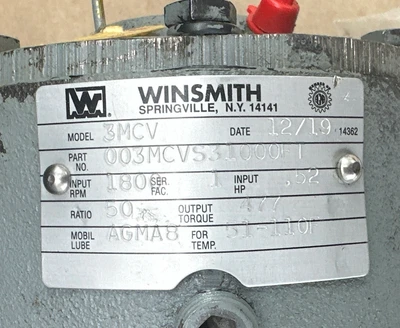 New | in-Stock Winsmith 003MCVS31000FT Gearboxes Indiana US | J&J Industrial Supply #548922