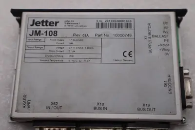 JETTER JM-108 REV 02A PART NO 10000749 Servo Drive STOCK H1069A