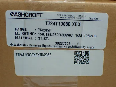 New | in-Stock ASHCROFT T724T10030 XBX Temperature Controls Ohio US | HGR 24 #896784