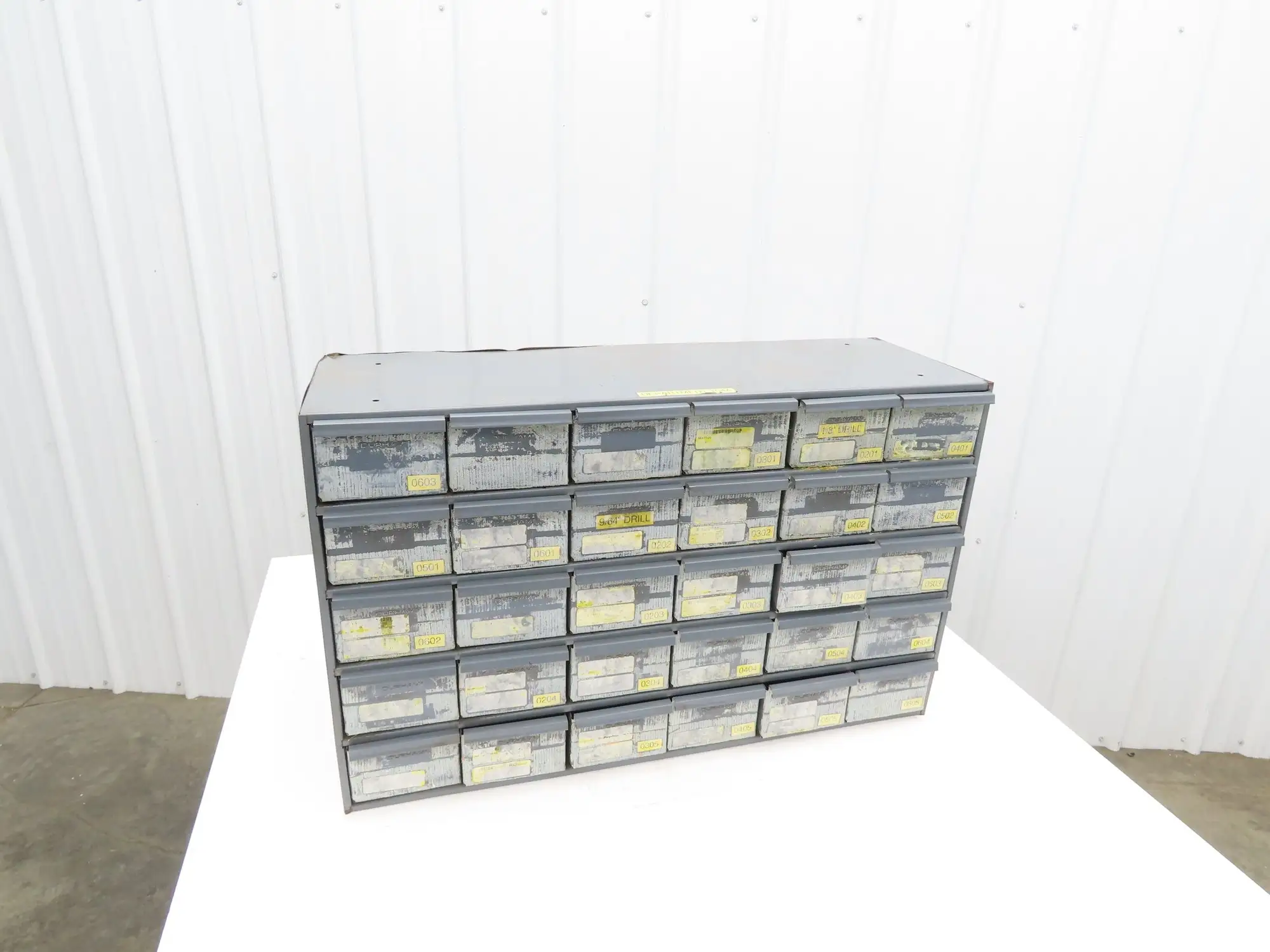 Durham 104-95 Industrial Storage Cabinet 30 Drawer Unit 20 Gauge Metal 33x12x17"