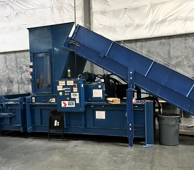 American Horizontal Baler w/Above Ground Conveyor