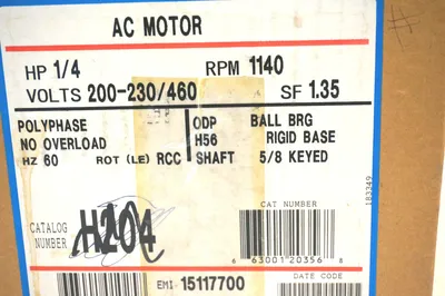 NEW MAGNETEK 8-151177-03 AC MOTOR H204 1/4 H.P. 815117703