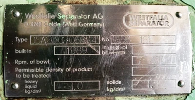Westfalia OSA 20 bowl assembly, SS.