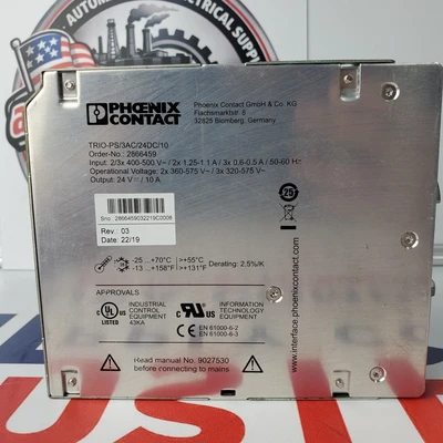 Used Phoenix Contact TRIO-PS/3AC/24DC/10 Misc Electrical & Power Parts California US | American Industrial Supply Co. #1460069