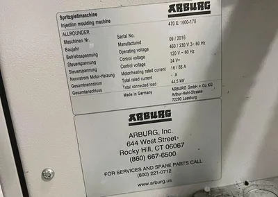 2016 ARBURG 470E 1000-170 Injection Molders - Electric | Machinery Center (6)