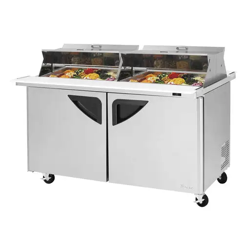 Turbo Air TST-60SD-24-N-DS 60 1/4" Super Deluxe Mega Top Dual Sided Sandwich/Salad Prep Table w/ Refrigerated Base, 115v