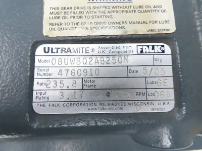 Stober UltraMite 08UWBQ2AB250N Helical Gearbox 235.8 Reducer 7.5rpm Hollow Shaft