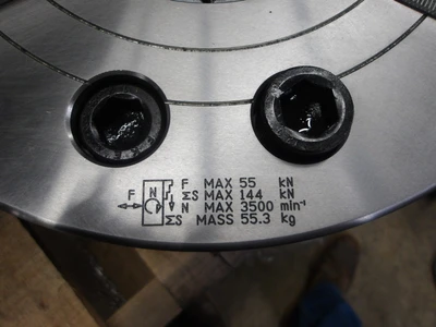 Samchully 12" 3 Jaw Mega Bore Open Center Power Chuck Plain Back Mount MH-212 (STK)