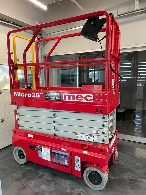 New | in-Stock 2026 MEC MICRO26 AC ELECTRIC SCISSOR LIFT Scissor Lifters Alberta CA | Adcock Equipment #1417666