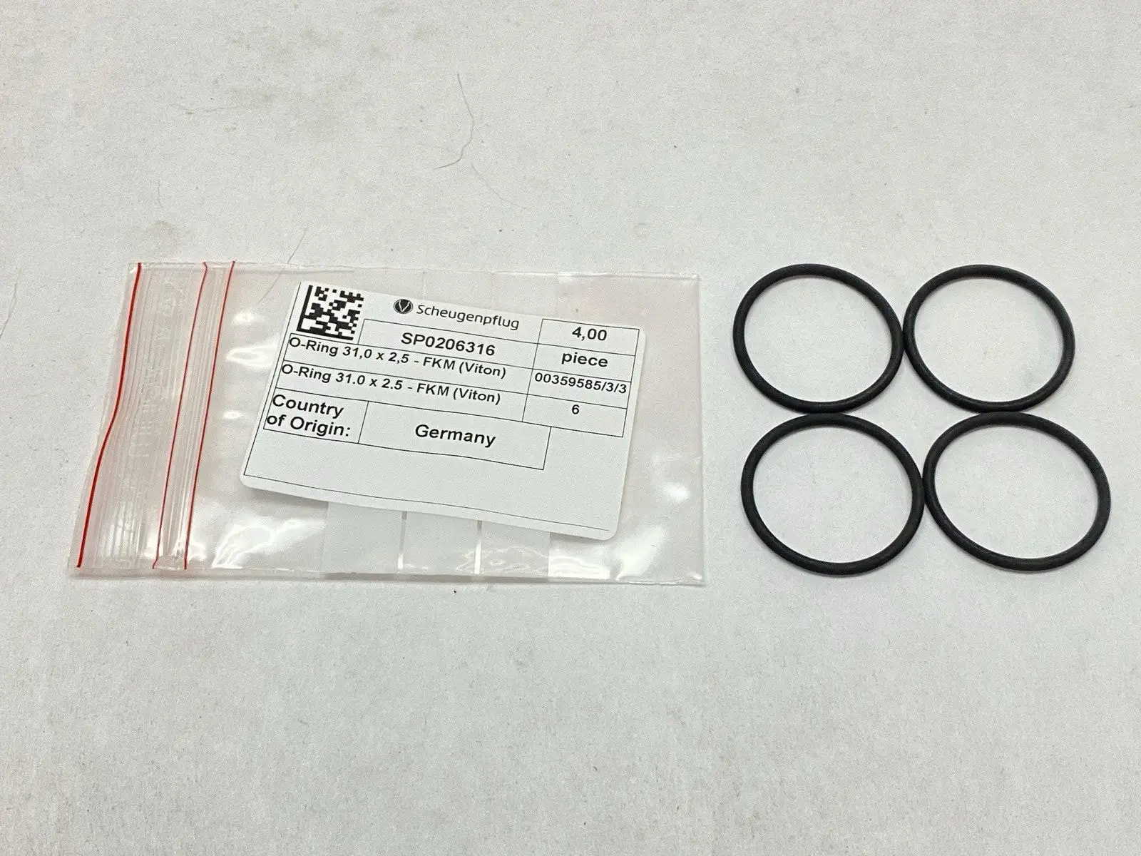 USED SCHEUGENPFLUG O-RING 31,0 X 2,0 FKM LOT OF 4