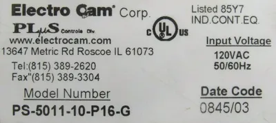 NEW ELECTRO CAM PS-5011-10-P16-G PROGRAMMABLE LIMIT SWITCH PS501110P16G