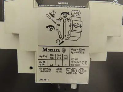 Moeller PKZM4-25 Manual Motor Starter 16-25A 20Hp 600vAC 3Ph