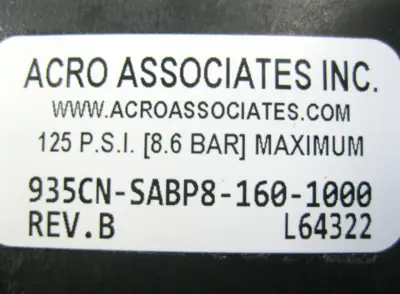 USED Acro Associates 935CN-SABP8-160-1000