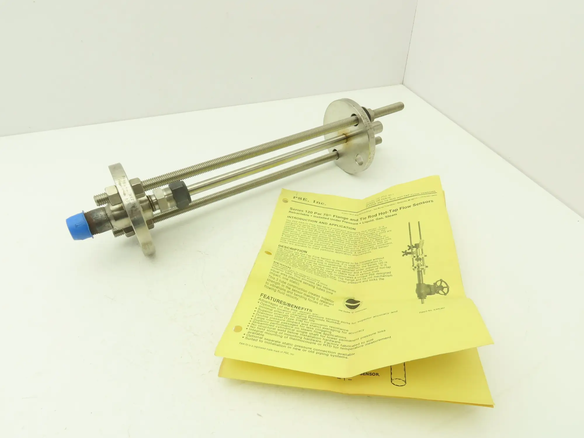 PSE Series 120 PAR 70 Stainless Steel Hot Tap Flow Sensor Flange Tie Rod 3/4"NPT