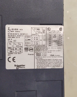 USED Schneider GV3-ME63