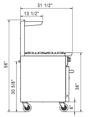 New | in-Stock Dukers New Dukers DCR24-4B 24" Gas Cooktop Range with Four (4) Open Burners Commercial Ranges Illinois US | Falcon Restaurant Supply #1376291