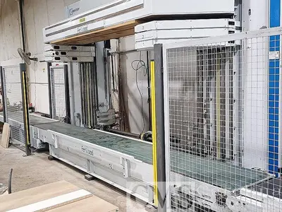 USED 2008 HOMAG / LIGMATECH MDE 200 FEED THROUGH CASE CLAMP