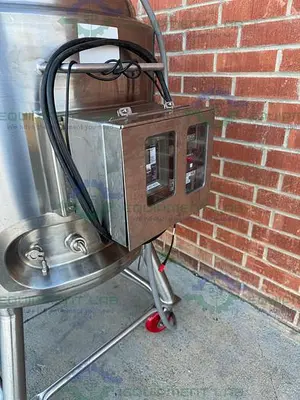 USED PRECISION STAINLESS 450 LITER STAINLESS STEEL JACKETED REACTOR 45 PSI, 3/4 MOTOR