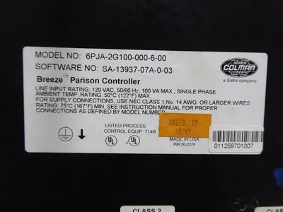 Barber Colman 6PJA-2G100-000-6-00 Breeze Parison Controller Assembly Used