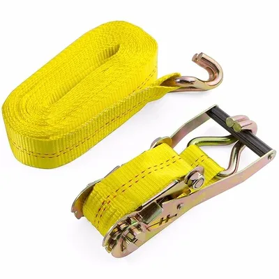New Hd Strap 2" x 27' Ratchet Tie Down w/j Hook Truck Towing Cargo Hauling 10000 lb