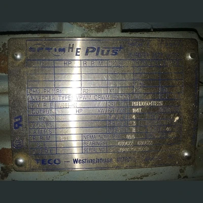 Teco-Westinghouse High Efficiency 5 HP Motor