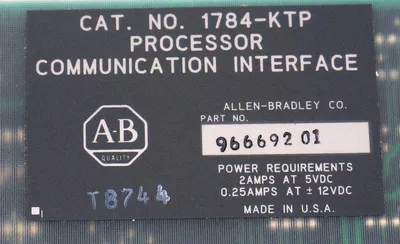 ALLEN BRADLEY 1784-KTP PROCESSOR COMMUNICATION INTERFACE 96669201, 1784KTP