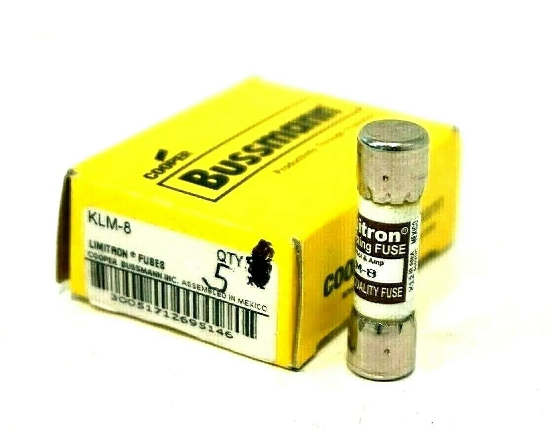 5 NEW BUSSMANN KLM-8 FUSES KLM8